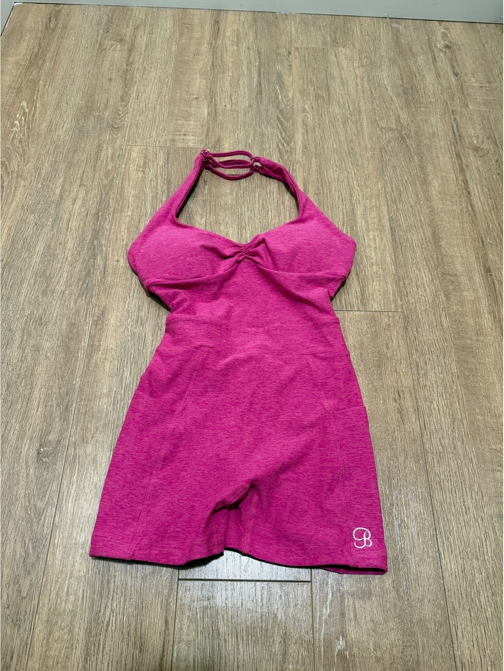 Bombshell Sportswear Pink Halter Neck Activewear Romper & Side Pocket - Size XS